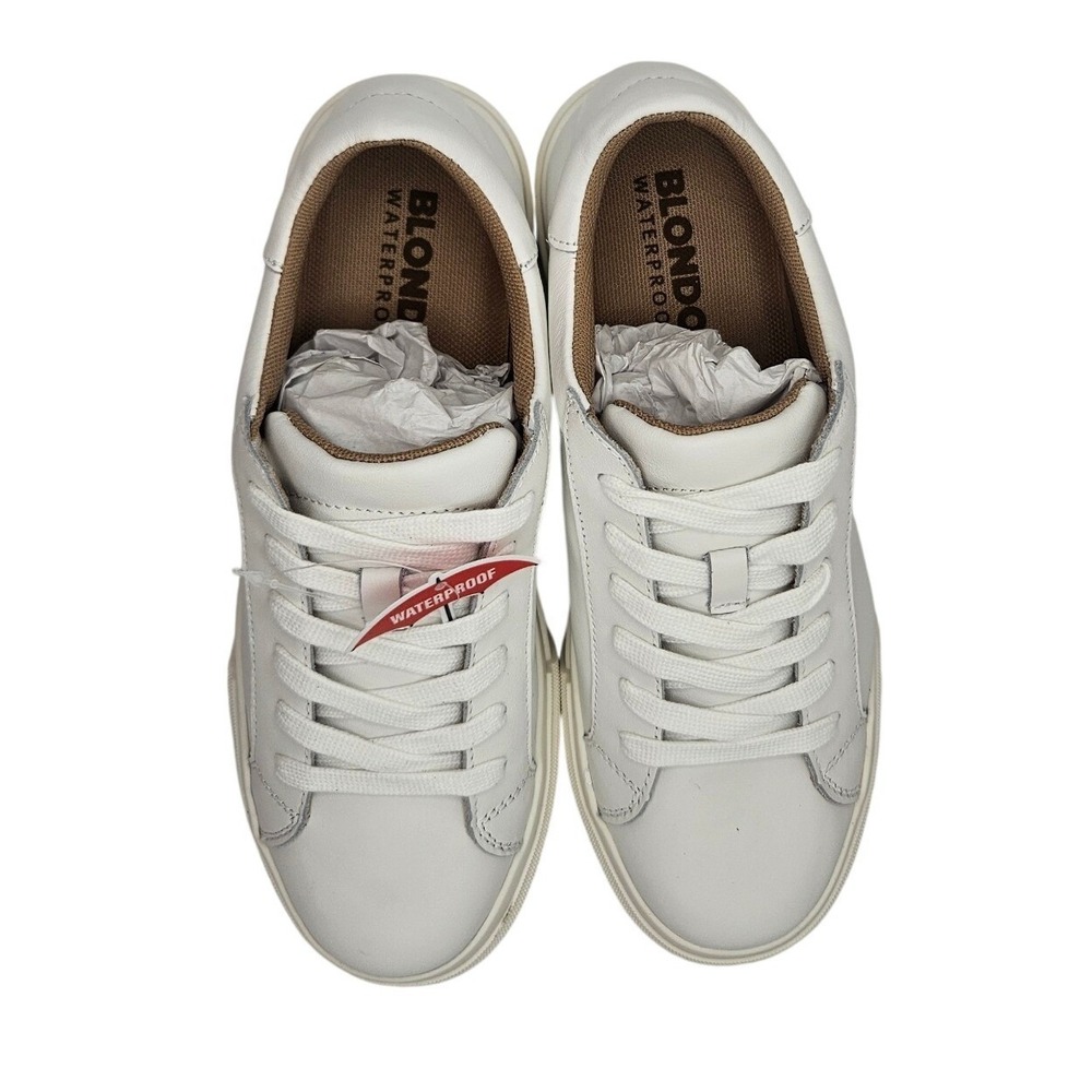 Blondo Venna White Leather Waterproof Platform Sneakers VENN01SD 107 Womens 7.5 - Picture 6 of 6